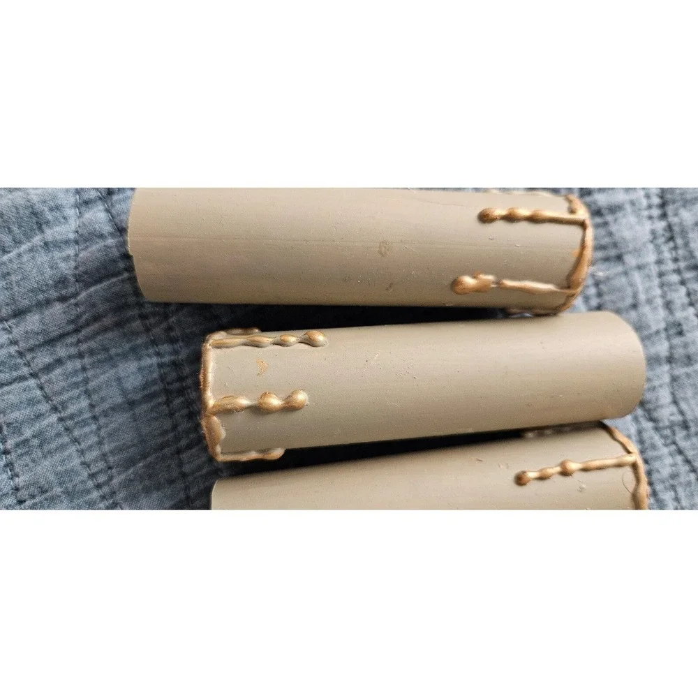 PVC Sleeves Faux Wax Drip Rustic Farmhouse Decor Set of 6‎